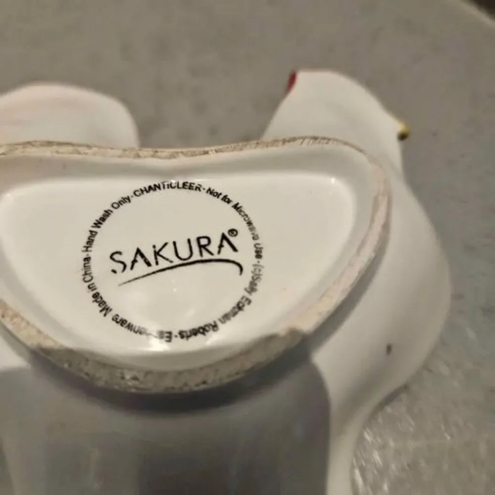 Ceramic Sakura Rooster Trinket Dish 6